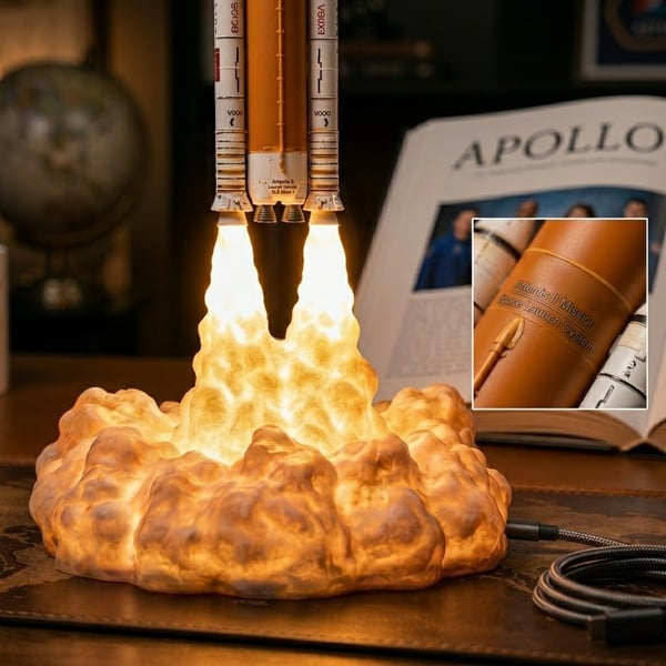 πβ¨ Space Mission Inspired Rocket Lamp β Commemorative Night Light for Dreamers & Explorers