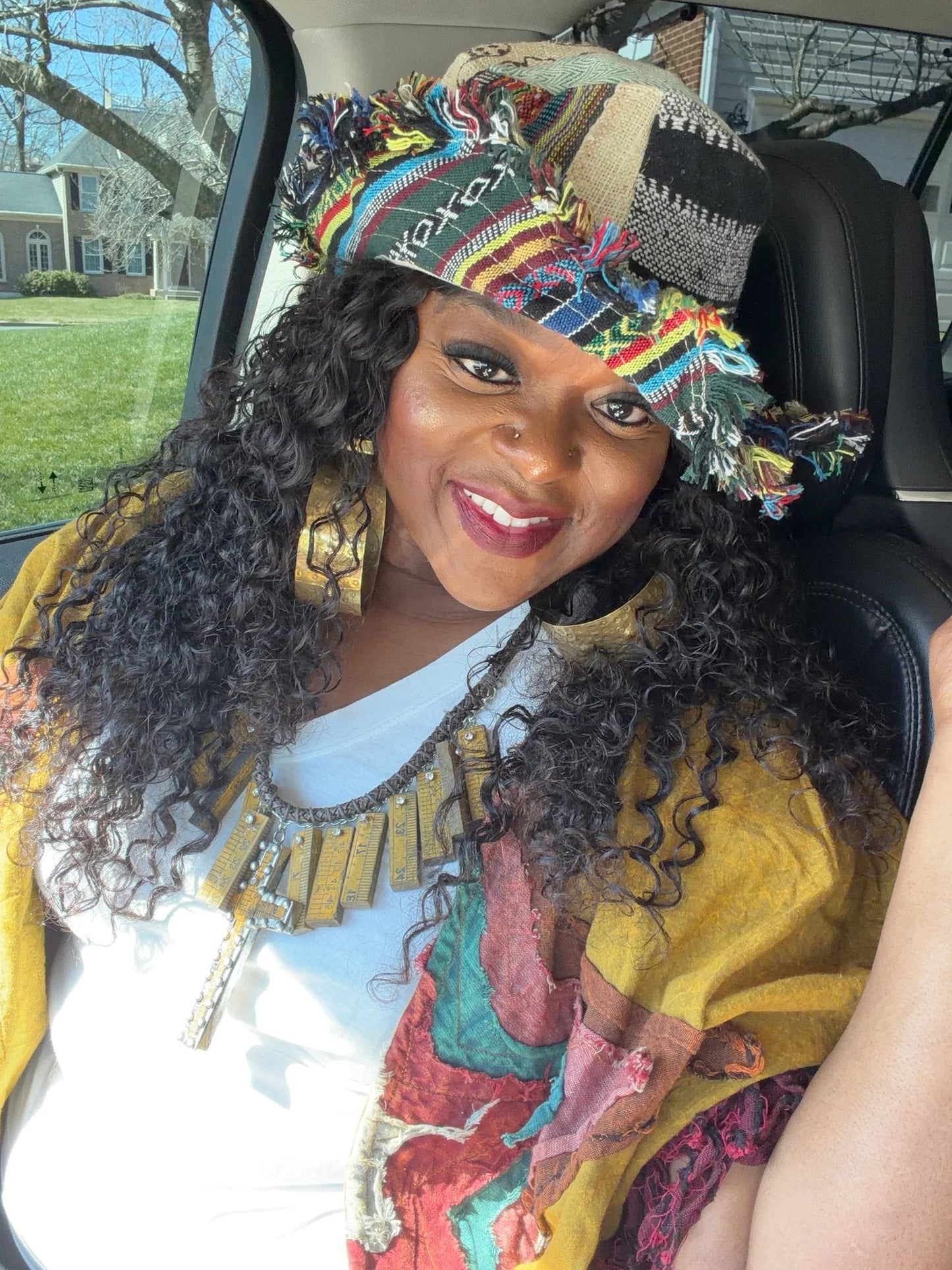 Frayed Patchwork Bucket Hat – Shapeable Brim One-of-a-Kind Style