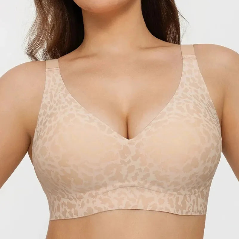 🔥Super Firming Leopard Print Jelly  Bra | Women Wirefree Bras 👍No More Sagging Breasts